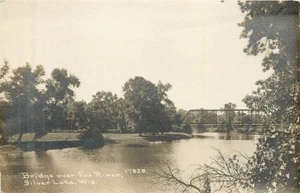 WI Wisconsin Silver Lake Fox River Bridge Kinder 17828 RPPC um 1910 Foto Postkarte - Bild 1 von 2
