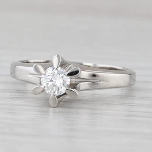 0.30ct Round Diamond Solitaire Engagement Ring 900 Platinum Size 7 COA Japan - Picture 1 of 12
