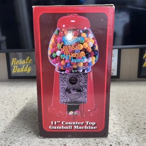 Máquina de bolas de goma estilo retro que funciona con monedas de metal fundido de 11 pulgadas con giro gratis rojo - Imagen 1 de 6