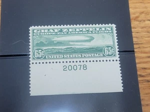 UNITED STATES AIR MAIL STAMP C13 65 CENTS GRAF ZEPPELIN WITH NUMBER VF/XF OG - Picture 1 of 7
