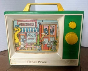 Vintage Fisher Price Sesame Street Scrolling Music TV WORKS! NOSTALGIA! - Picture 1 of 4