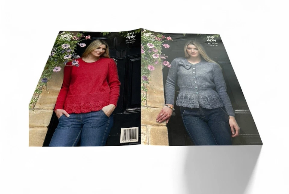 King Cole Knitting Pattern 3418. 4 Ply. 81-107cm. Cardigan & Sweater - Image 1 of 4