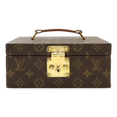 Louis Vuitton Monogram Boite a Tou Jewelry Case M47236 marrone baule rigido u... - Immagine 1 di 4