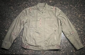 Harley Davidson Men’s Army Green/Eagle/Pistons/Motorcycle Jacket/Size Medium - Picture 1 of 15