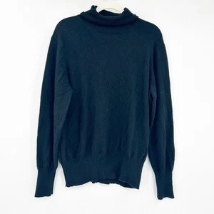 Neiman Marcus Womens Fall Cozy 100% Cashmere Turtleneck Sweater Size 2X Black - Picture 1 of 4