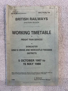 1987-88 British Railways London Midland Region Freight Services Timetable.  Used - Picture 1 of 7