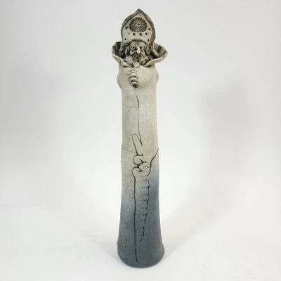 Jarrón James Robert Bob Black People Pot 1972 escultura firmado cerámica cerámica Foto 1 de 4