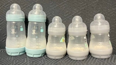Lote de biberones MAM fácil inicio anticólicos 9 oz y 5 oz conjunto de biberones Foto 1 de 4