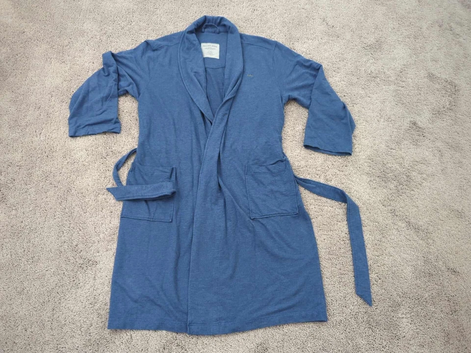 Bata Michael Kors Para Hombres OSFM Azul Mantón Cuello Mezcla Algodón Ropa de Salón Foto 1 de 4