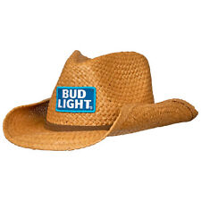 Bud Light Straw Cowboy Hat With Brown Band Brown