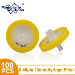 Filtro de jeringa de membrana de nailon desechable 10-100 piezas OD = 13 mm 0,45 micras de plástico - Imagen 1 de 16