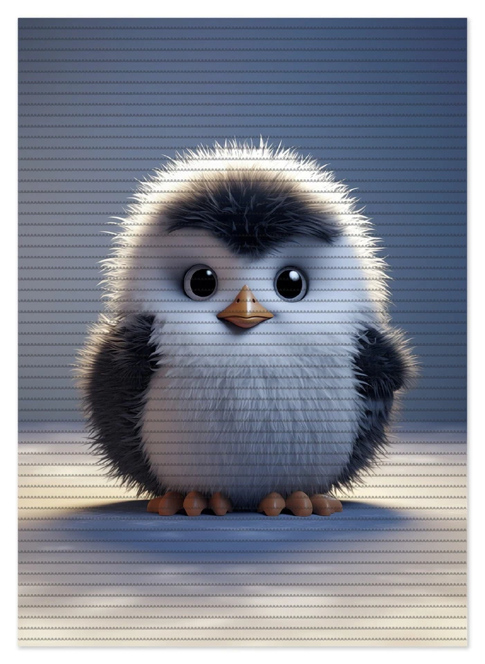 Wallario Duschmatte Bad Teppich Vorleger Flauschiger Pinguin Küken weich Augen - Bild 1 von 1