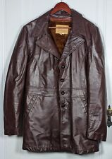 Vintage Men’s Gino Leathers Fur Lined Brown Leather Jacket Size 46 XL - 2XL