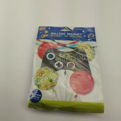 Ramo de globos de aluminio de 5 quilates favorito de fiesta de siguiente nivel fiesta épica para jugadores Foto 1 de 4