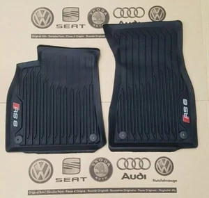 Original Audi RS6 All weather Rubber Floor Mats Carpets A6 S6 C8 4K Front Only - Picture 1 of 5