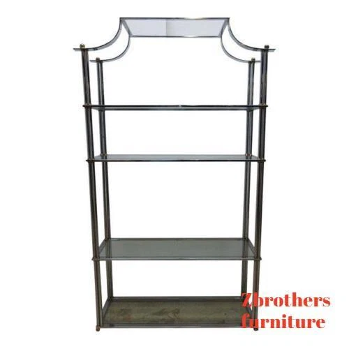 De colección Pagoda Top Cromo Inspiración Asiática Chinoiserie Estante Expositor Etagere Foto 1 de 4