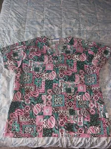 Womens Crest Scrub Top Size L - Picture 1 of 3