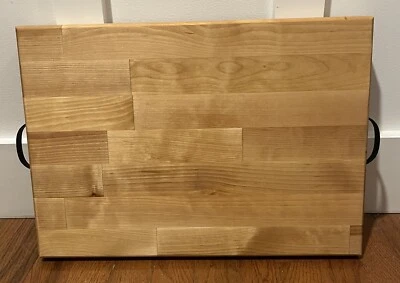 Butcher Block Cutting Board 18”x 12”x 1 3/4” Baltic Birch Hardwood With Handles - Image 1 of 2