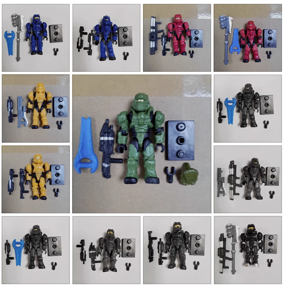 Mega Construx Bloks Halo Master Chief Spartan Black with Weapon Collectible Toy - Image 1 of 1