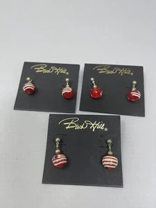 Birch Hill Dangle Earrings American Flag Set Of 3 Box CC - Picture 1 of 6
