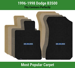 Lloyd Ultimat Front Carpet Mats for '96-98 Dodge B3500 w/Silver on Blue Ram Logo