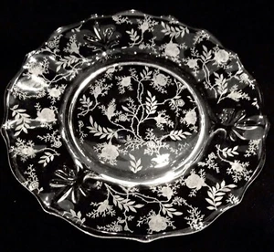 Fostoria Chintz 8'' Salad Plates Etched set of 9 - Picture 1 of 2