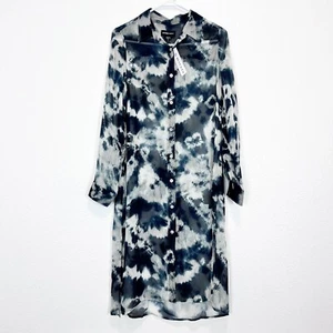 Fifteen Twenty Darla Tie-Dye Shirt Dress Blue Sheer Women's Size Small Side Slit - Picture 1 of 7