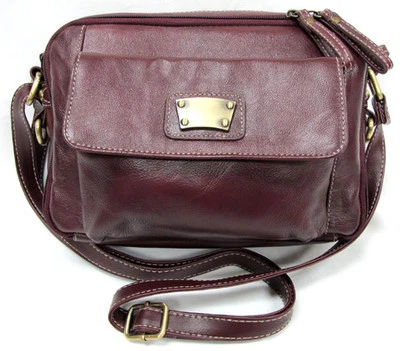 High Quality Genuine Leather Classic Cross Body Multi Pocket Handbag w/Organizer - Image 1 of 4