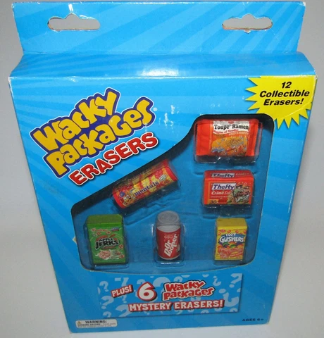 2011 WACKY PACKAGES ERASERS 12 PACK NEW SEALED Cover