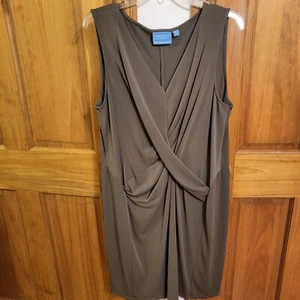 Simply Vera Vera Wang Olive/Brown XL Knee length sleevelesss dress - Picture 1 of 6