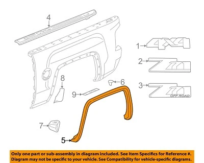 GMC GM OEM Bed-Wheel Fender Flare Arch Opening Molding Right 22775553 - Image 1 of 2
