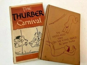 JAMES THURBER BOOKS: The Thurber Carnival & The MiddleAged Man on Flying Trapeze - Foto 1 di 7
