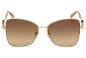 Swarovski SK277 32F Gold Butterfly Style Metal Frame 57-15-145 With Pearls/Gems - Picture 1 of 4