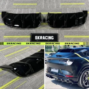Labio difusor parachoques trasero negro brillante/fibra de carbono Fit Ford Mustang Mach-E 21-24 - Imagen 1 de 26