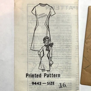 Vestido Vintage Años 70 MARIAN MARTIN Costura Patrón Línea A Talla 16 SIN CORTAR - Imagen 1 de 4