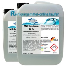 2x 10L (20L) Liter Milchsäure 80% in Lebensmittelqualität E270 Säurungsmittel