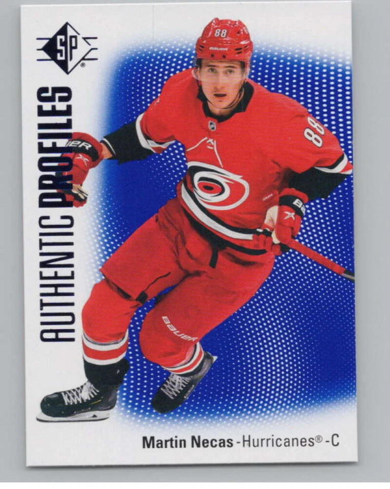 2021-22 SP Authentic Profiles Blue #AP-16 Martin Necas Hurricanes V102621 - Image 1 of 3