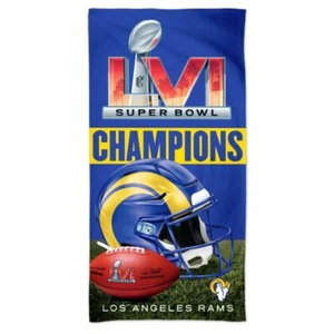 LOS ANGELES RAMS SUPER BOWL LVI CHAMPS SPECTRA BEACH TOWEL 30"X60" COTTON PLUSH - Picture 1 of 1