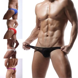US Seller Men's Sexy Lace Thong Briefs Underwear bikini pouch G string jockstrap - Picture 1 of 50