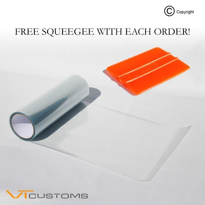 VT CUSTOMS Faros Protectores Transparentes Coche Película Luz Antiniebla [30 x 100cm + Herramienta Escobilla]