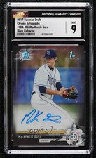 2017 Bowman Draft Chrome Pick Black Refractor /75 Mackenzie Gore CGC 9 Mint Auto