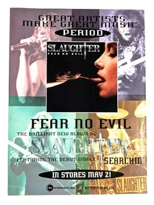 SLAUGHTER / MARK SLAUGHTER / 1995 FEAR NO EVIL LP / ÁLBUM REVISTA ANUNCIO IMPRESO - Imagen 1 de 2