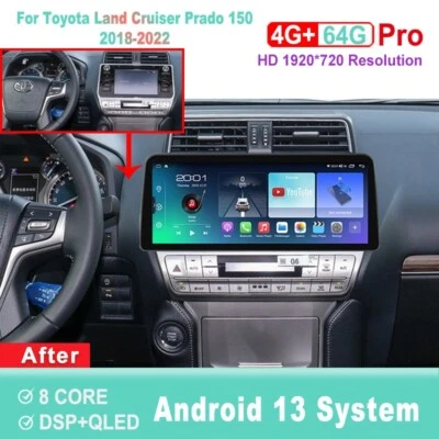 12.3 inch Screen Android Car Radio For Toyota Land Cruiser Prado 150 2018-2022 - Image 1 of 4
