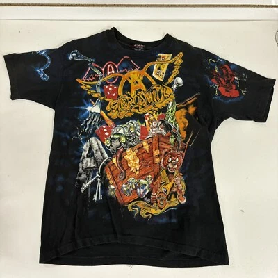 Vintage 1993 Aerosmith Size L All Over Print Single Stitch T-Shirt Double Sided - Image 1 of 4