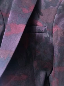 $2950 NEW VALENTINO BURGUNDY CAMOUFLAGE COTTON BLAZER SIZE 38R - Picture 1 of 12