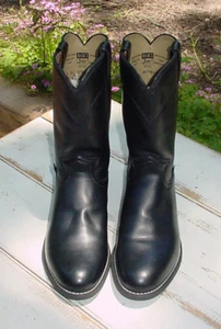 BOTAS DE TRABAJO JUSTIN PARA HOMBRE BÁSICAS DE CUERO NEGRO WESTERN, VAQUERO, JB3000 TALLA 8D ¡EN MUY BUEN ESTADO! - Imagen 1 de 11
