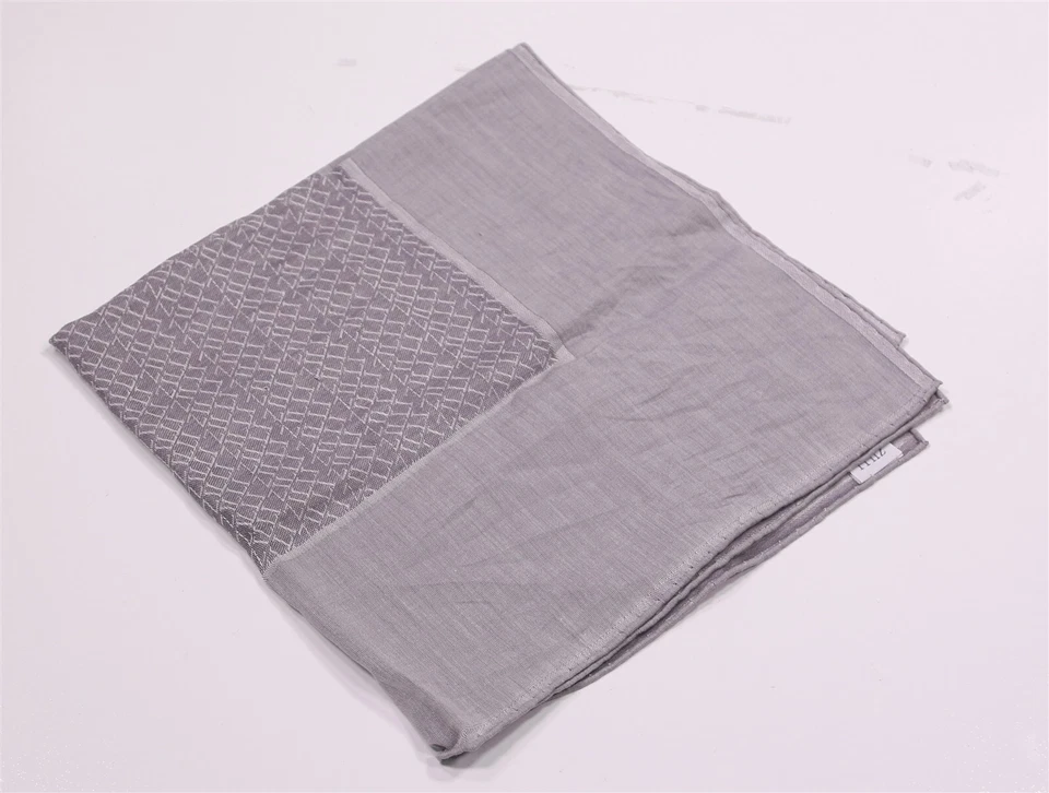 Zilli Gray Logo Cotton Pocket Square Handkerchief Made in France - Image 1 of 4
