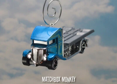 Remolque de plataforma plana personalizado adorno de Navidad 1/64 Adorno remolque de cama plana NUEVO Foto 1 de 4