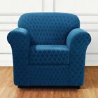 Sure Fit Stretch Grand Marrakesh 2 Piece Chair Slipcover Nile Blue F
