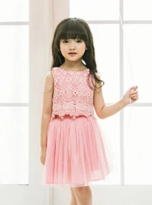 ❤️ Pasqua 4T 6 8 12 NUOVO Luna Luna Bella in Pizzo Rosa 2pz Vestito Elegante Bambina ❤️ - Foto 1 di 3